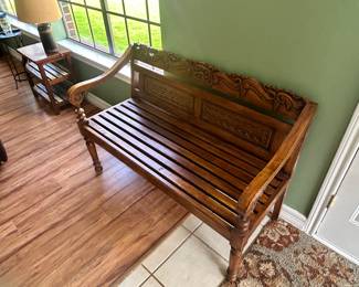 Solid Wood Bench w great detail 