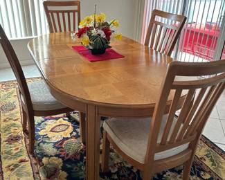 Small Dining Table, shown with 2 Leaves. 
