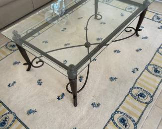 Metal & Glass Coffee Table ( 2 End Tables are  in the  Living room}
