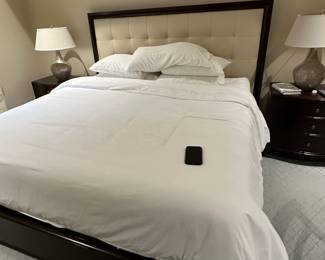 Bed King Beige Leather