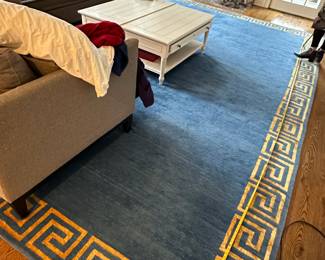 Rug BlueGold Greek Wave