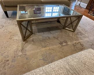 Coffee Table Mirrored w Angled Legs