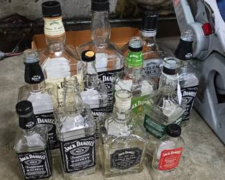 LOT OF JACK DANIEL'S GLASS BOTTLES