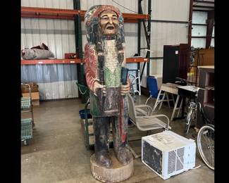 7 foot wooden Indian statue