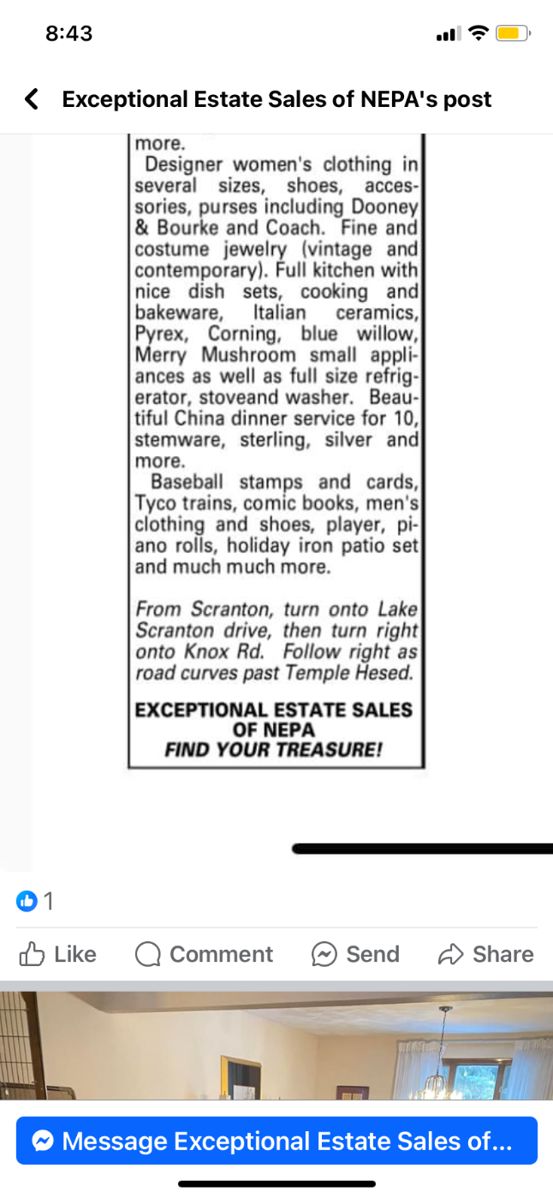 Mount Margaret Estate Sale in Scranton, PA starts on 2/3/2024