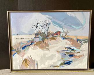 32. Robert Shuler: South Carolina artist 
Subject: Oil on Canvas Landscape, untitled, 1982, 33x24
$120