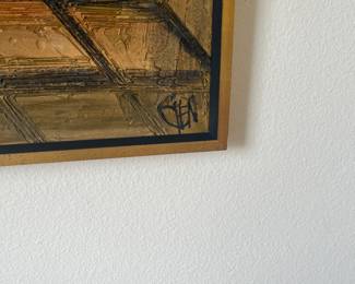 $150 Flower cart pic 70's oil painting 25W 37 H