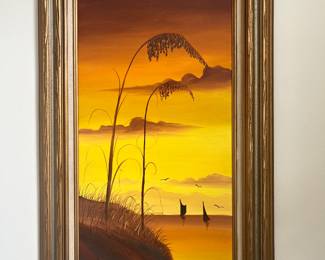$100 oil painting sunset SIZE needed