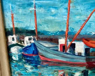 55- Sophie Bronowiski Clavette: (1920-2006)
Subject: Oil on Canvas, “Rock Harbor” - $250