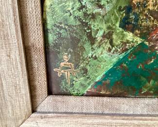 47- Subject: Acrylic on Masonite, 2 Spanish Nuns, Cubism style, 1948, 15x8 - $150