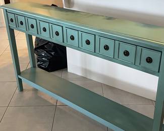 $180 Slim sofa table Blue/Green 60W 10D 35H
