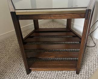 $60 Hexagon side table glass top 28W 27H