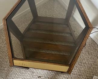 $60 Hexagon side table glass top 28W 27H