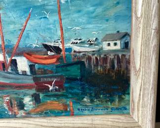55- Sophie Bronowiski Clavette: (1920-2006)
Subject: Oil on Canvas, “Rock Harbor” - $250