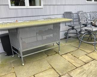 Cast Aluminum Outdoor Bar And Chairs