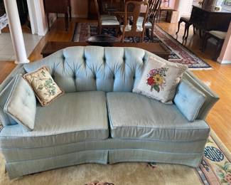 Beautiful Turquoise Tufted Loveseat