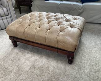 Tufted Leather Ottoman