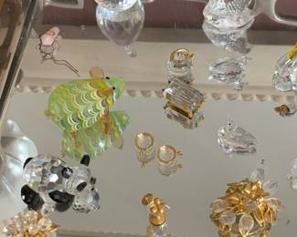 Swarovski crystal; Fitz and Floyd glass pieces