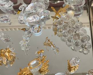 Swarovski crystal; Fitz and Floyd glass pieces