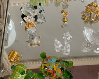 Swarovski crystal; Fitz and Floyd glass pieces