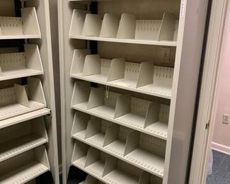 Metal file cabinet units. 