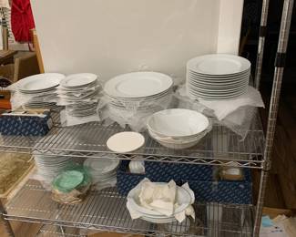 Fitz and Floyd white dishes - huge set