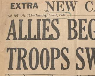 Newspaper from June 6, 1944 - D-day