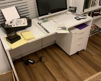 Office supplies; desk; file cabinet