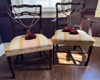 Dining chairs.  Six side chair and two arm chairs available.