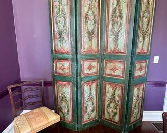 Mexican doors turned into four panel room divider screen.