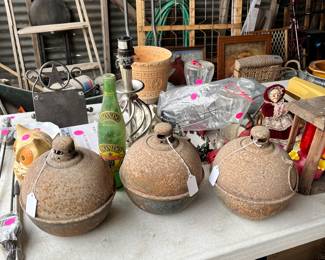 Vintage oil lamps used on roads