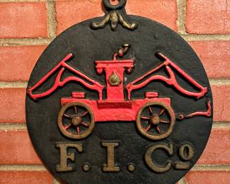 Vintage Cast Iron Firemans Insurance Co. Fire Mark Advertising Sign