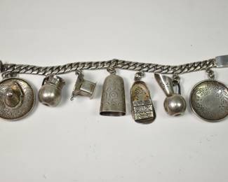 Tencha 1950's Mexico Charm Bracelet, 925
