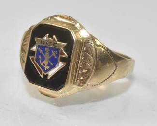 Vintage 10k Knights Of Columbus Ring