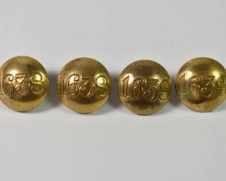Ancient and Honorable Artillery Co. Buttons 1638, set of 4