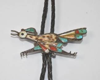 Vintage Silver Road Runner Bennet Bolo