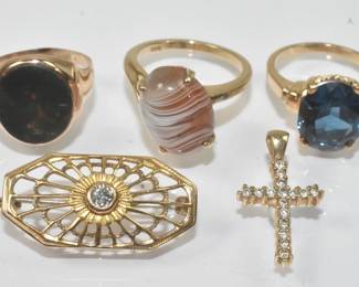 10k Gold Group Rings, Pin, Pendant