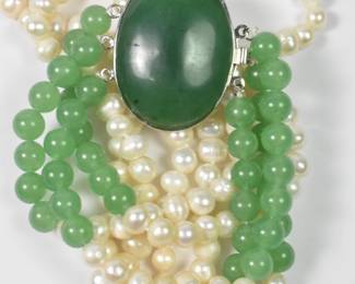 Jade and Pearl Necklace