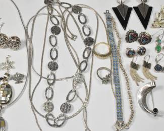 Sterling Necklaces and Earrings Lot