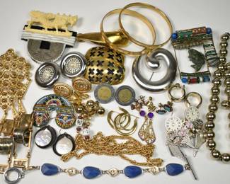 Mixed Tone Jewelry Lot, Kenneth Cole, SJC, Dragon Pin