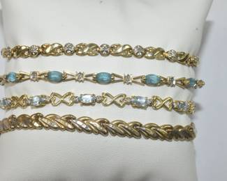 4 10k Gold Bracelets Diamond Other Stones