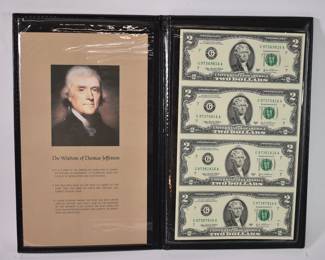World Reserve Monetary Exchange Uncut U.S. $2 Bills