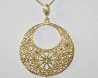 14k Gold Pendant With 18k Chain