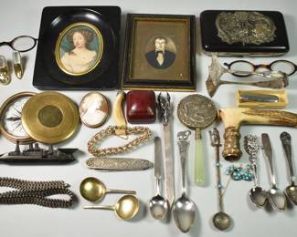Handheld Antiquity Lot, Compass, Dragons, Knives