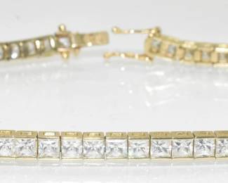 14k Yellow Gold And Moissanite Bracelet