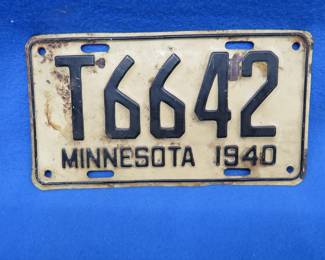Lot 448. 1940 Minnesota license plate