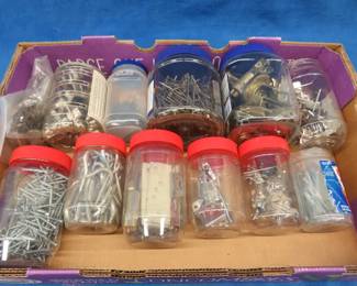 Lot 197. Fasteners, hinges, and more