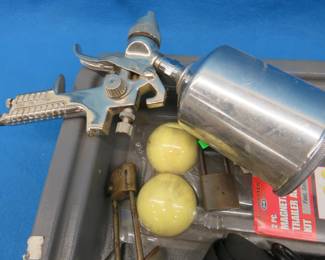 Lot 247. Paint sprayer, oil cans, and more