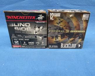 Lot 215. Federal 12 gauge 3" steel #2 shot.&nbsp; Fifty rounds.