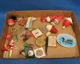 Lot 127. Vintage Lures, Bobbers, Weights, Hooks and More